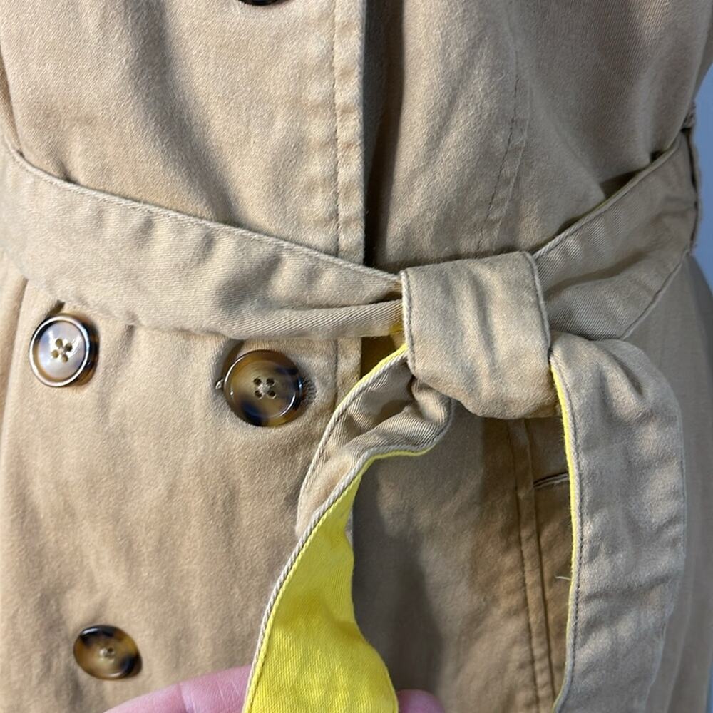 ModCloth Tan/Yellow Trench Coat Size L - Picture 3 of 8
